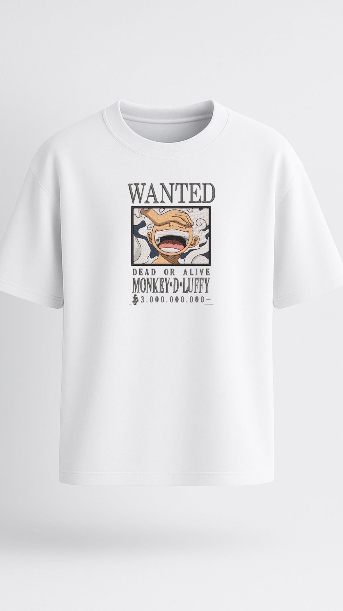 Luffy One Piece Premium Embroidered Oversized T-Shirt – DripSaga